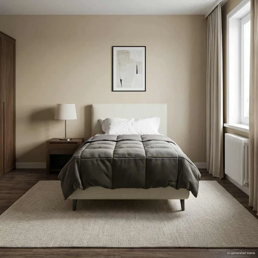 Duvet d'hiver Matelassé Gris clair 140 x 220 cm Microfibre