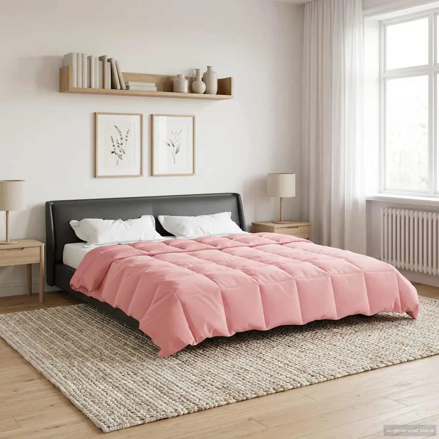 Duvet complet toute l'année Rose 200 x 220 cm Microfibre