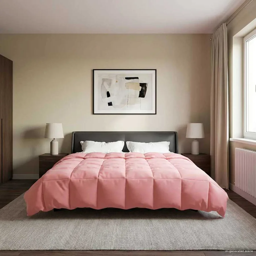 Duvet complet toute l'année Rose 200 x 220 cm Microfibre - 4