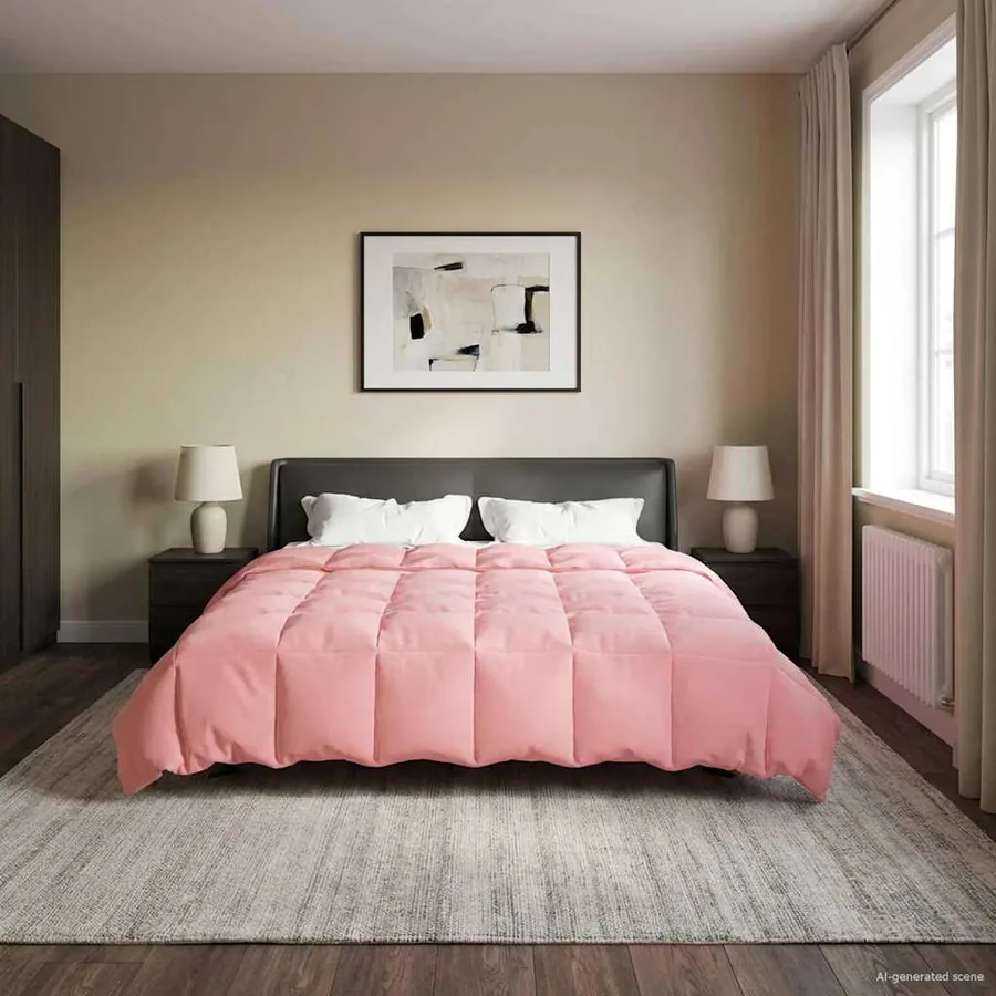 Duvet d'hiver Matelassé Rose 240 x 260 cm Microfibre