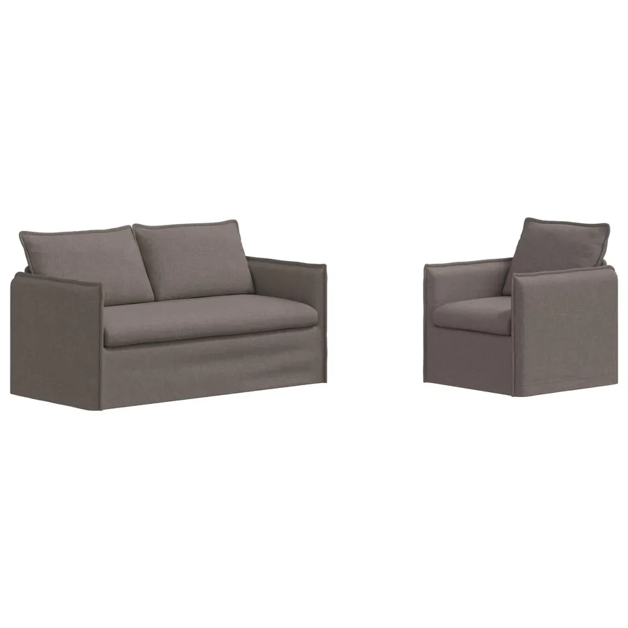 Ensemble de Canapés 2 pcs Taupe 156 x 82 x 85 cm Tissu - 2