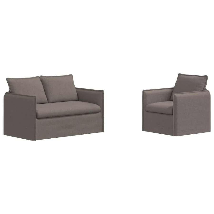 Ensemble de Canapés 2 pcs Taupe 136 x 82 x 85 cm Tissu - 2