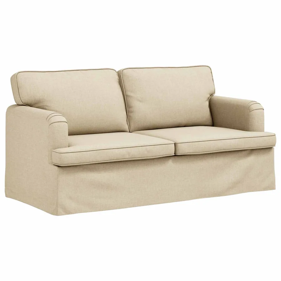 Ensemble de Canapés 2 pcs Crème 162 x 80 x 85 cm tissu - 5