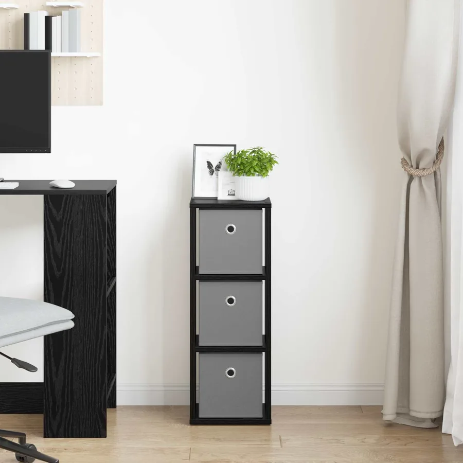 Buffet avec tiroir Chêne noir 25,5 x 22 x 69,5 cm - 3