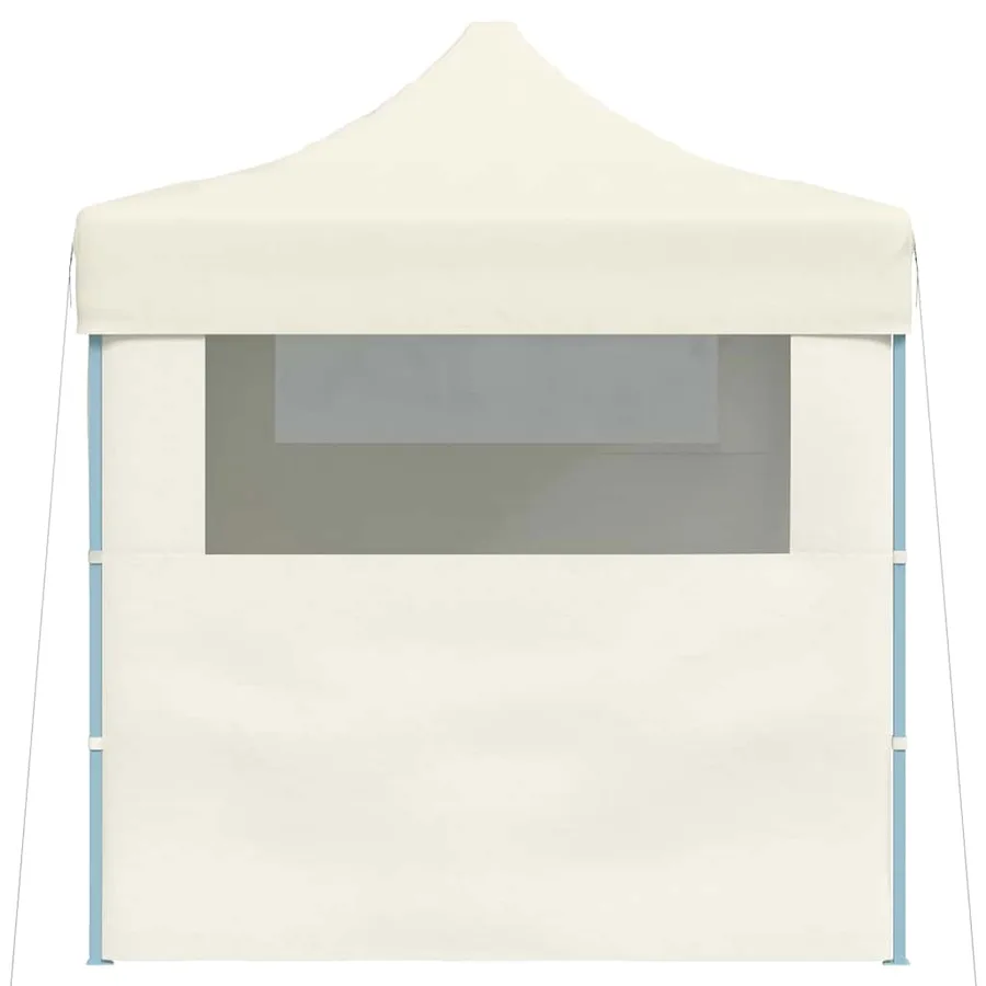 Tente de réception pliable avec 3 parois 3x4 m Acier Crème - 5