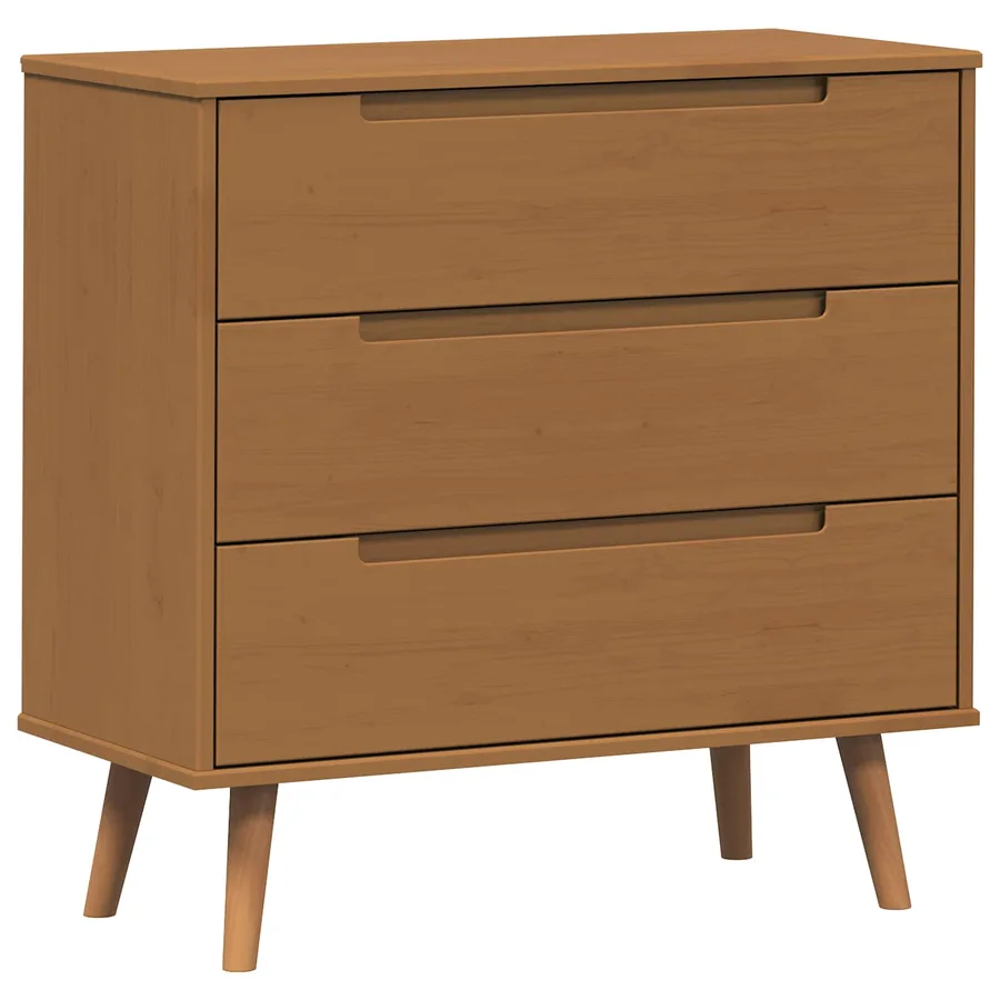 Commode MOLDE Caramel 80 x 40 x 80 cm Bois de pin massif - 2