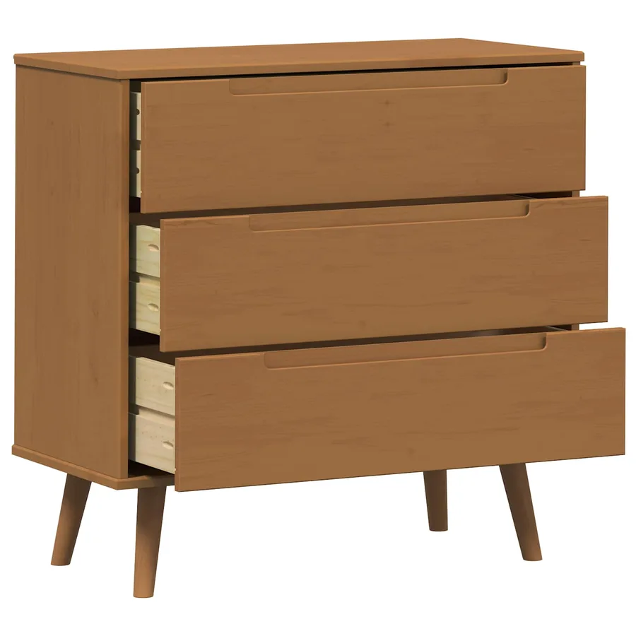 Commode MOLDE Caramel 80 x 40 x 80 cm Bois de pin massif - 4
