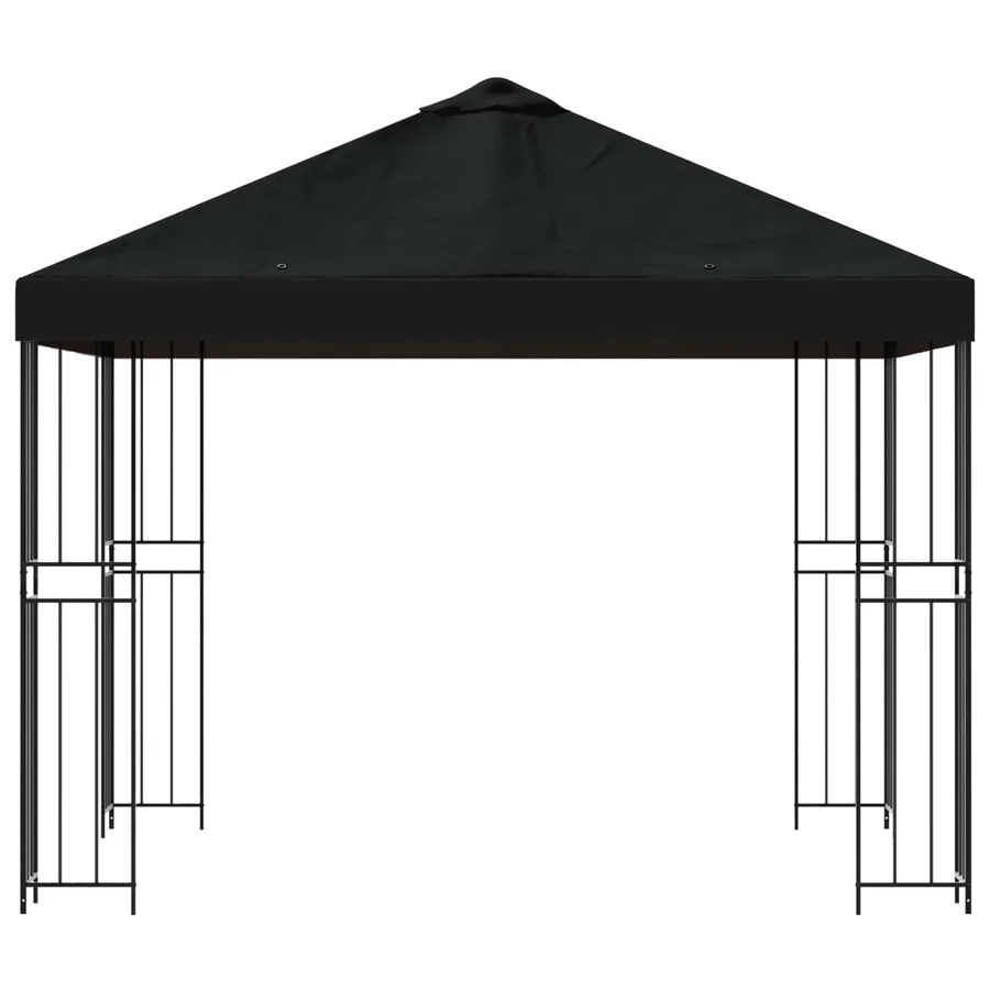 Pavillon 3 x 3 m Noir Polyester et Acier 190 gsm - 4