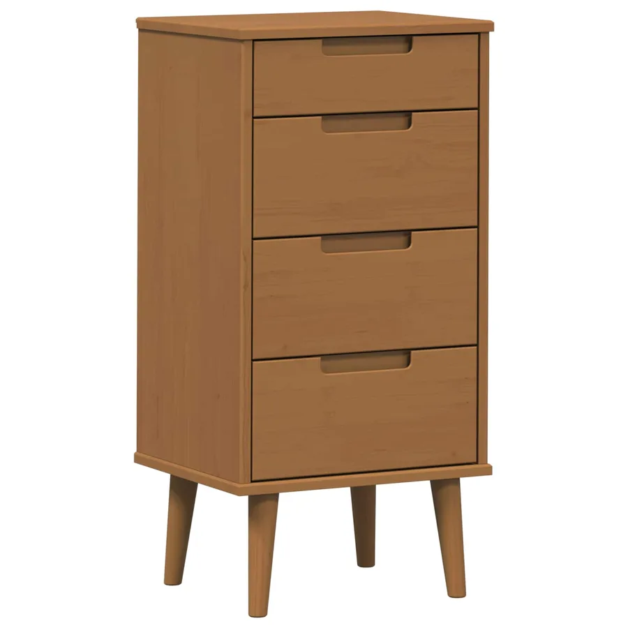 Commode MOLDE Caramel 40 x 35 x 82 cm Bois de pin massif - 2
