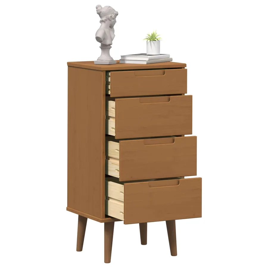 Commode MOLDE Caramel 40 x 35 x 82 cm Bois de pin massif - 3