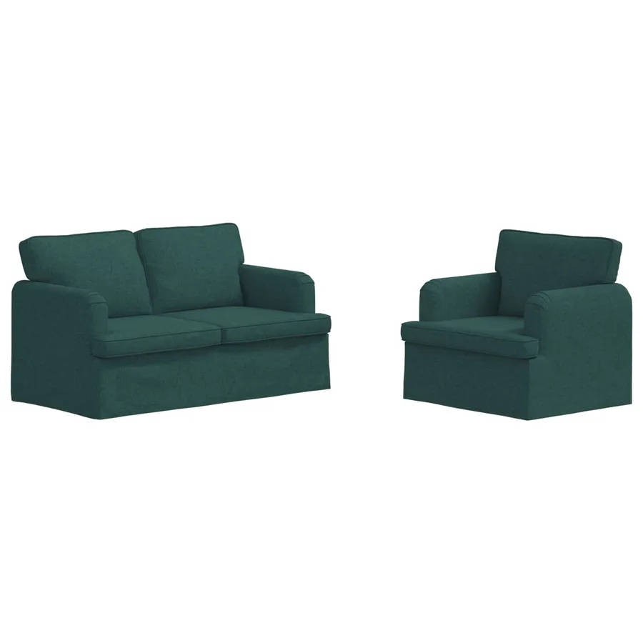 Ensemble de Canapés 2 pcs Vert foncé 144 x 80 x 85 cm tissu - 2