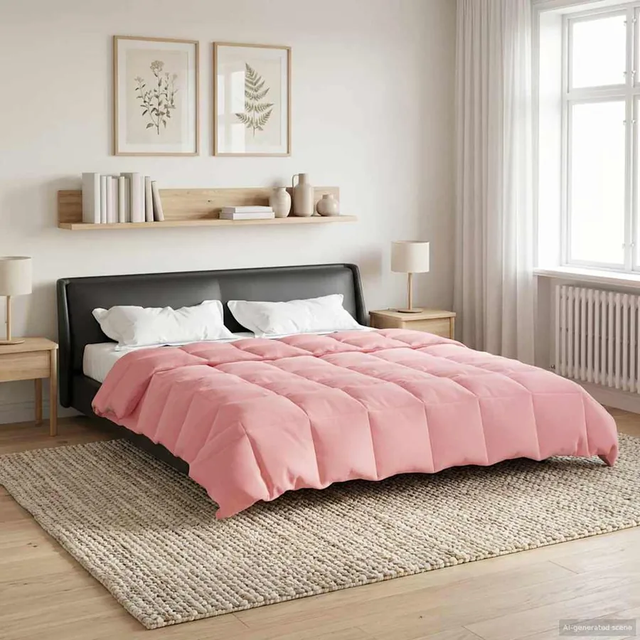 Duvet d'été simple Matelassé Rose 200 x 220 cm Microfibre