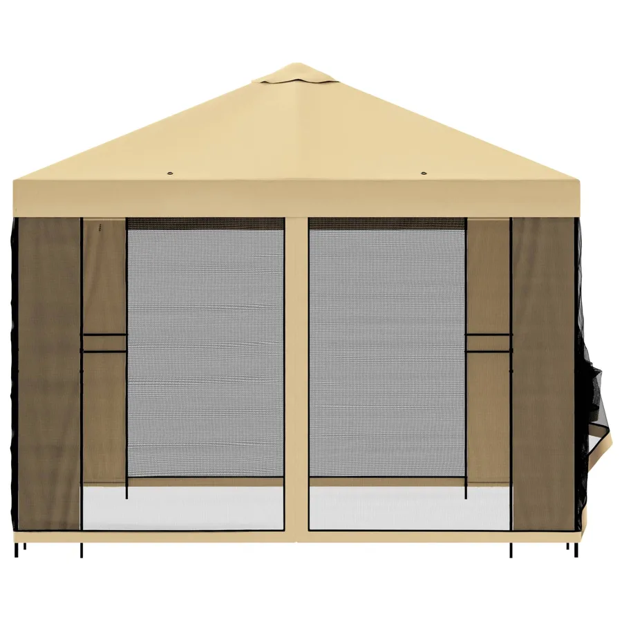 Abri de jardin avec parois 3 x 3 m Crème Polyester et Acier - 6