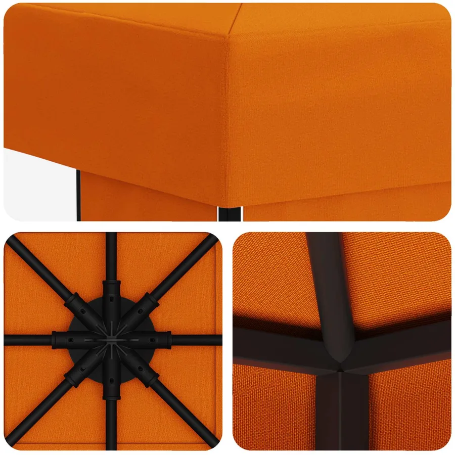 Pavillon 3 x 3 m Orange Polyester et Acier 190 gsm - 5