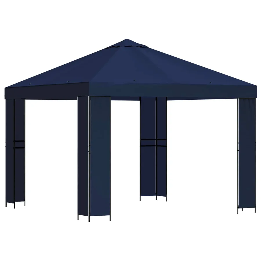 Pavillon 3 x 3 m Bleu Polyester et Acier 190 gsm - 2