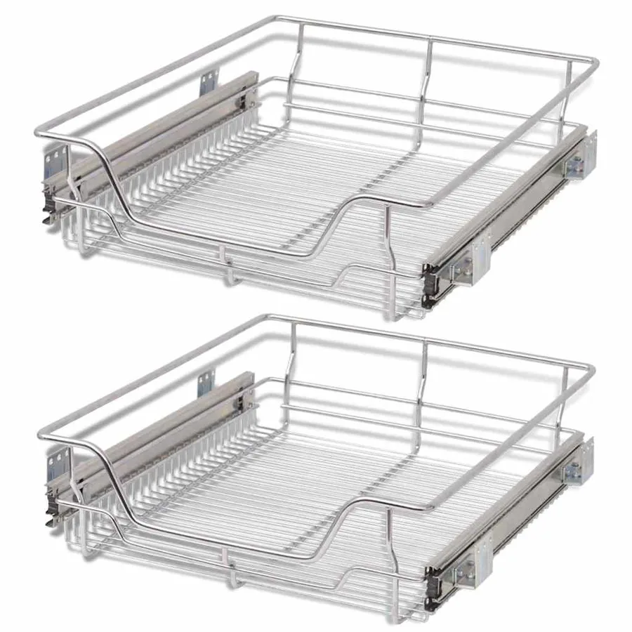 Panier en treillis métallique 2 pcs 500 mm Argenté - 2