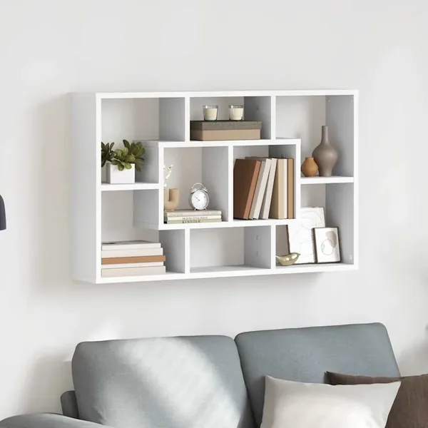 Étagère murale blanc 85x16x52,5 cm bois d'ingénierie