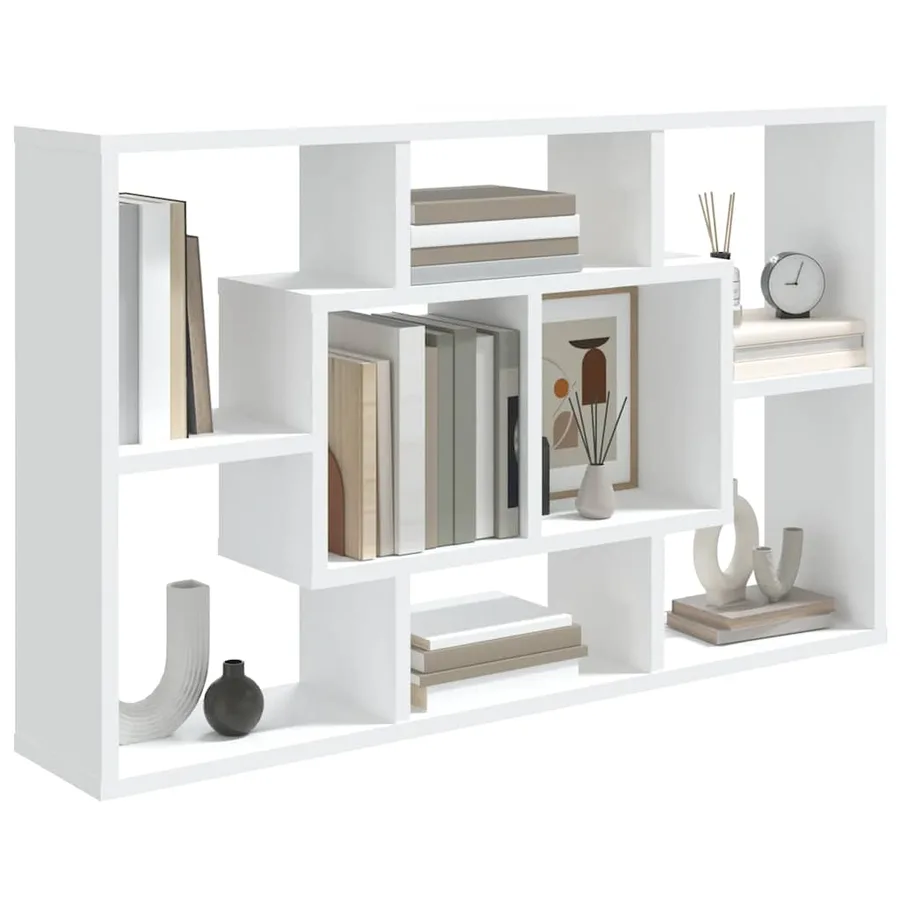 Étagère murale blanc 85x16x52,5 cm bois d'ingénierie - 5
