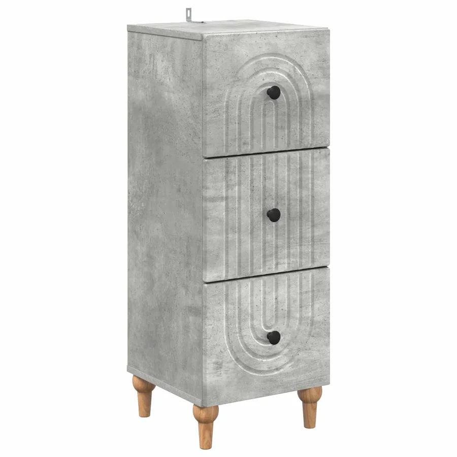 Armoire à tiroirs Gris béton 33 x 34,5 x 90 cm - 2