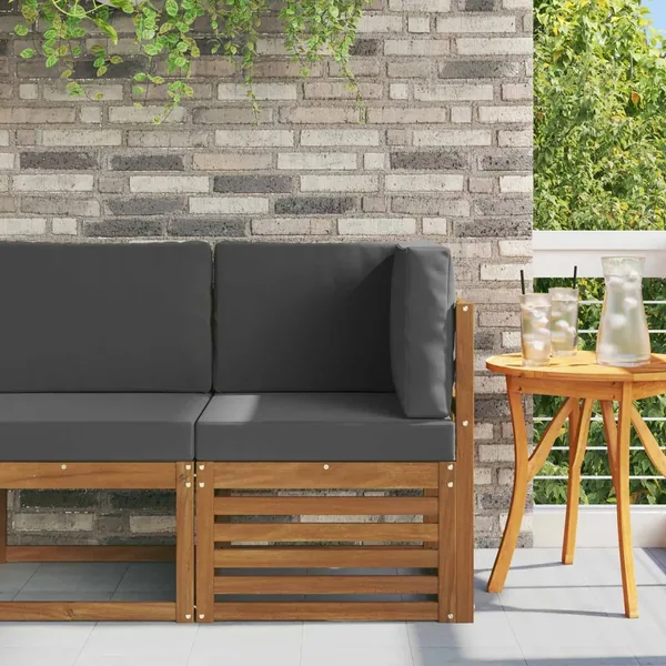 Canapé d'angle extérieur Bois d'Acacia Massif Naturel
