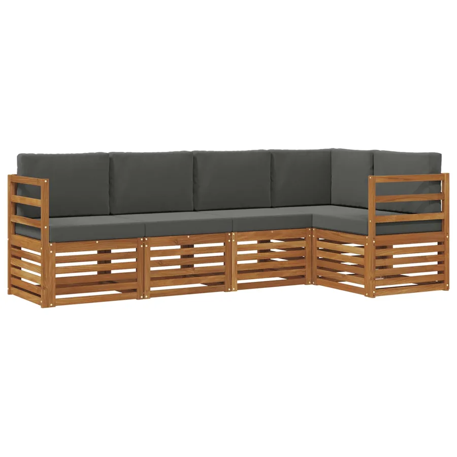 Ensemble de canapé d'angle 5 pcs Naturel et Anthracite - 2