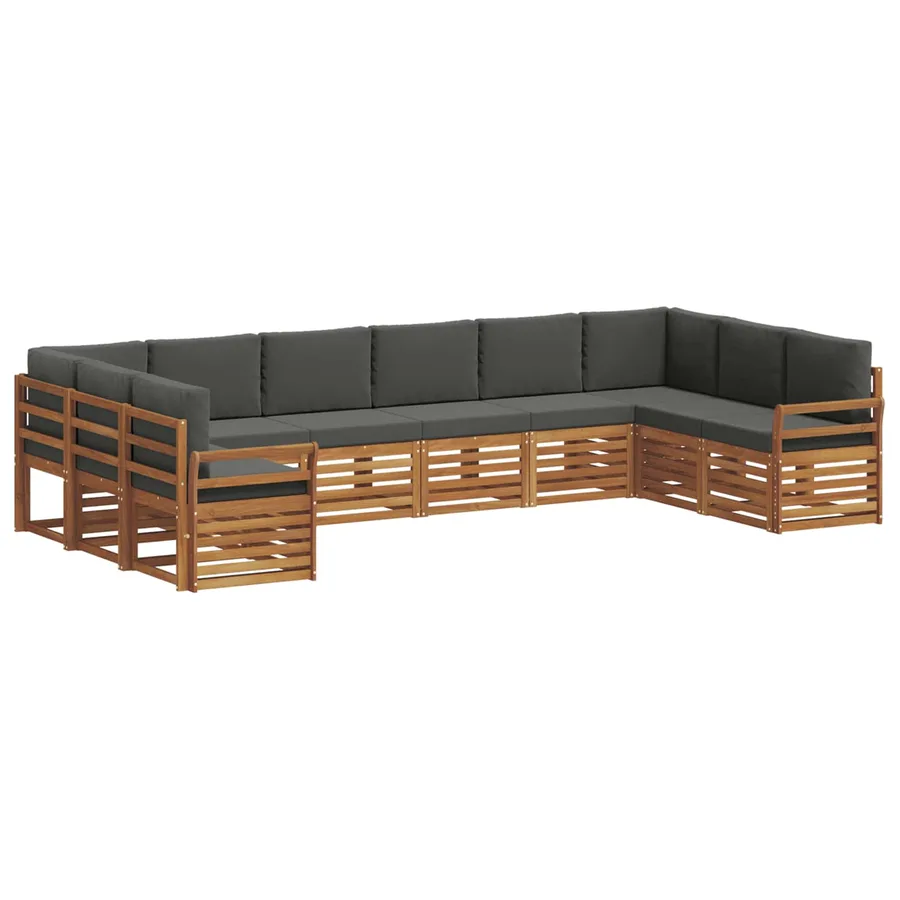 Ensemble de canapé d'angle 10 pcs Naturel et Anthracite - 2