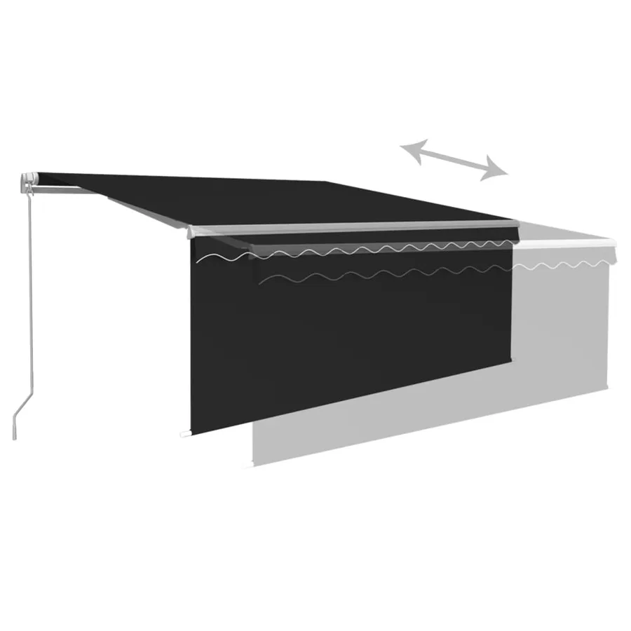 Auvent manuel rétractable avec store 3x2,5 m Anthracite - 6