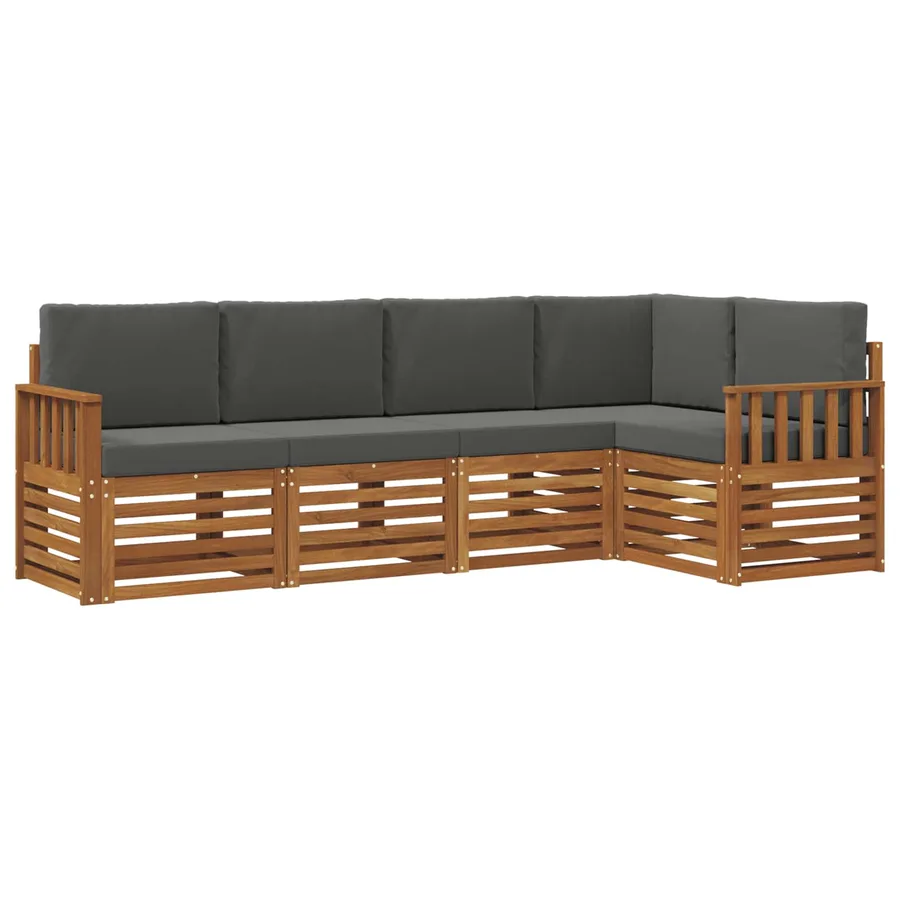 Ensemble de canapé d'angle 5 pcs Naturel et Anthracite - 2