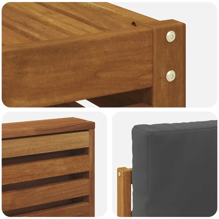 Ensemble de canapés d'extérieur 11 pcs Naturel et Anthracite - 7