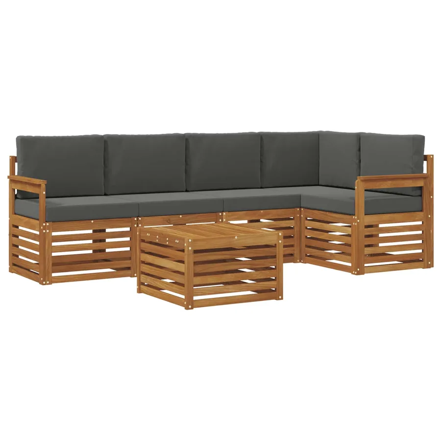 Ensemble de canapé d'angle 6 pcs Naturel et Anthracite - 2