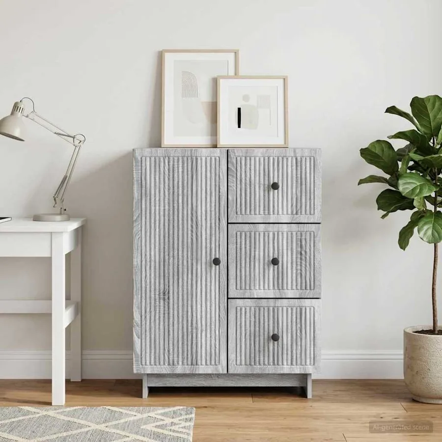 Buffet Sonoma gris 66 x 34,5 x 90 cm Bois d'ingénierie - 4