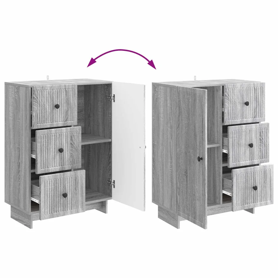 Buffet Sonoma gris 66 x 34,5 x 90 cm Bois d'ingénierie - 8