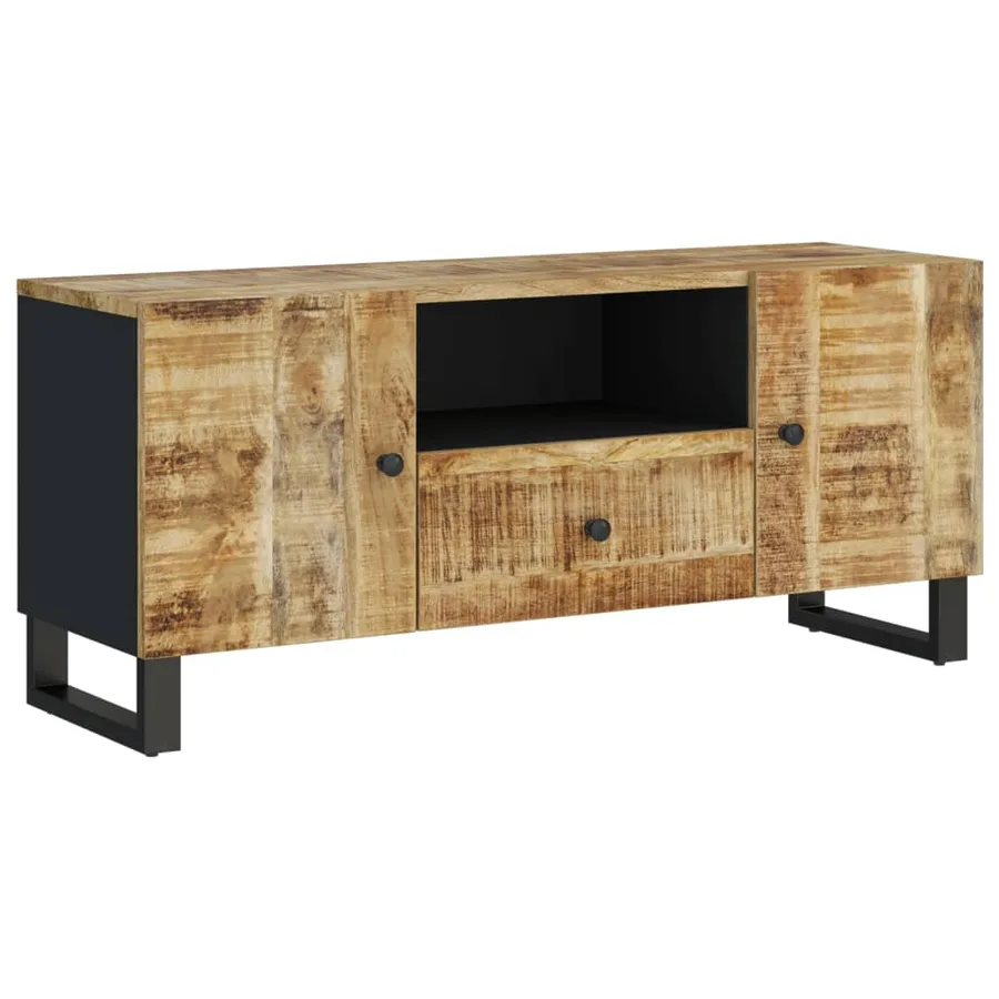 TV Cabinet 105x33.5x46 cm Mango Wood and Engineered Wood - 11