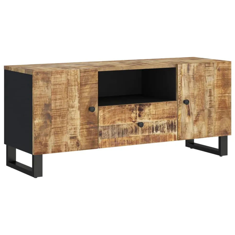Meuble TV 105x33,5x46 cm bois de manguier et d'ingénierie - 12