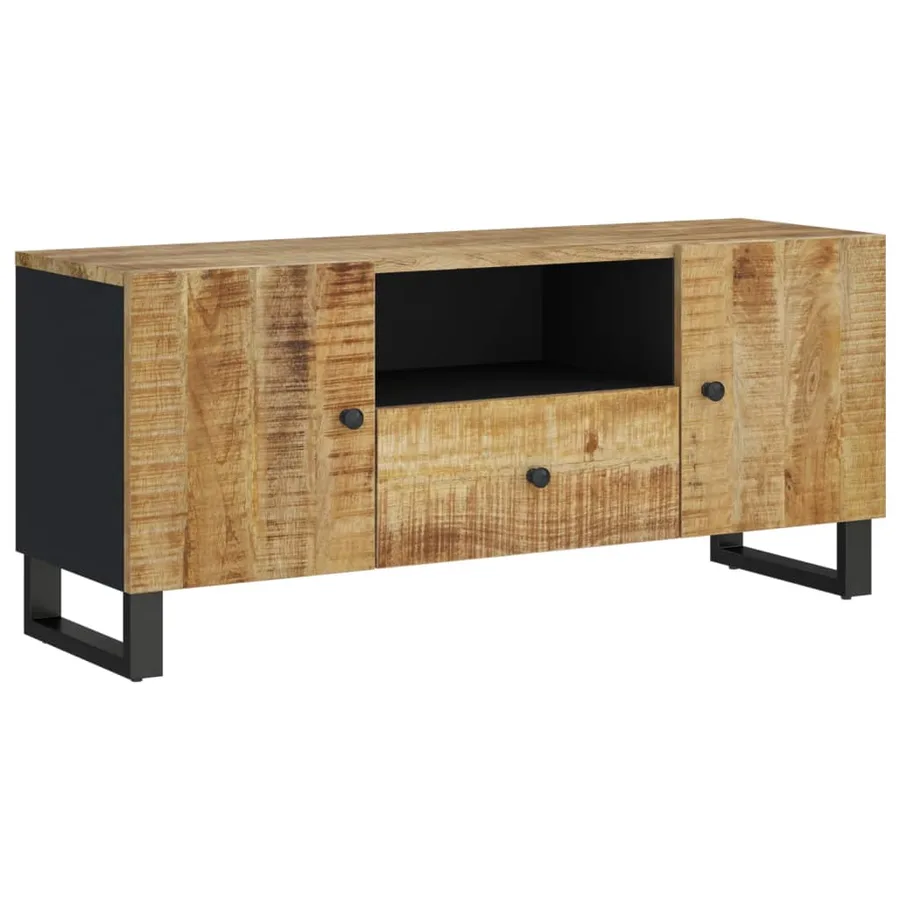 TV Cabinet 105x33.5x46 cm Mango Wood and Engineered Wood - 2