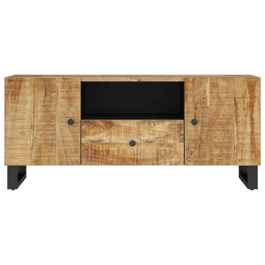TV Cabinet 105x33.5x46 cm Mango Wood and Engineered Wood - 4