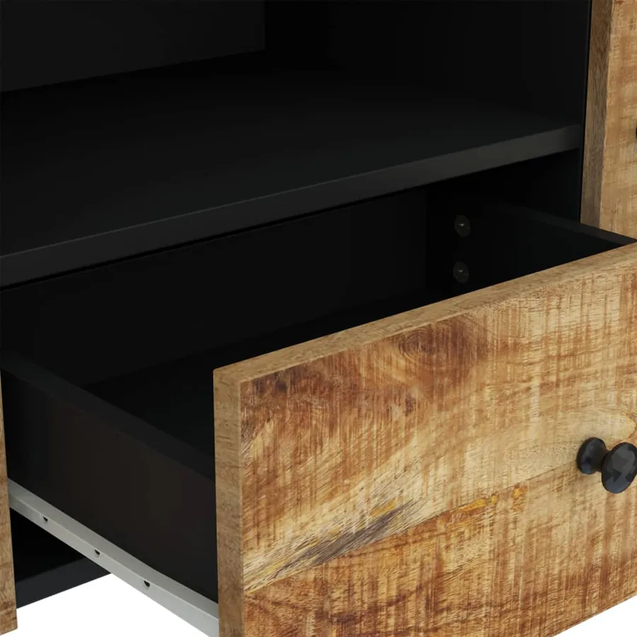TV Cabinet 105x33.5x46 cm Mango Wood and Engineered Wood - 7