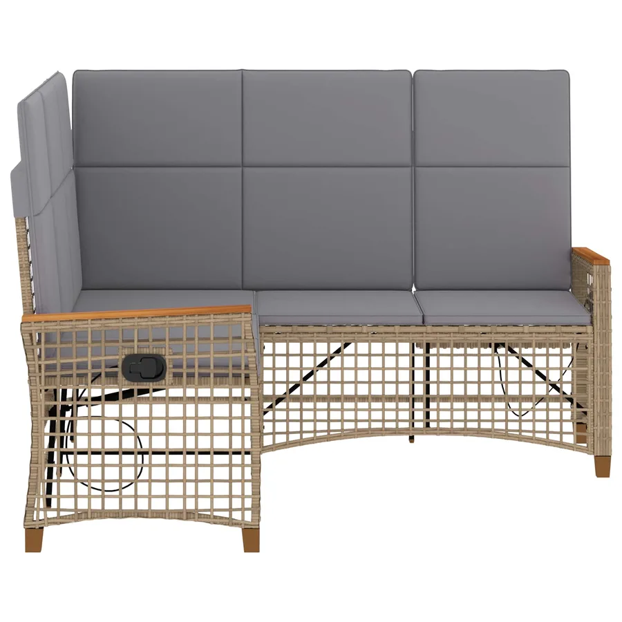 Ensemble de canapés inclinables de jardin Beige et Gris clair - 6