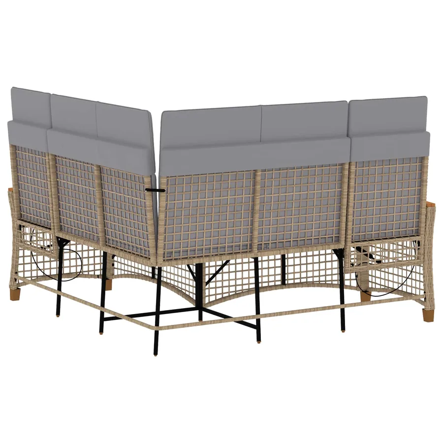 Ensemble de canapés inclinables de jardin Beige et Gris clair - 7