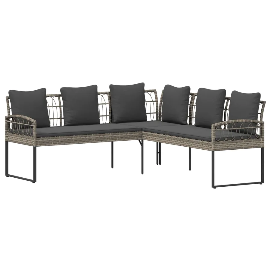 Ensemble de canapé de jardin avec coussin 2 pcs Gris - 4