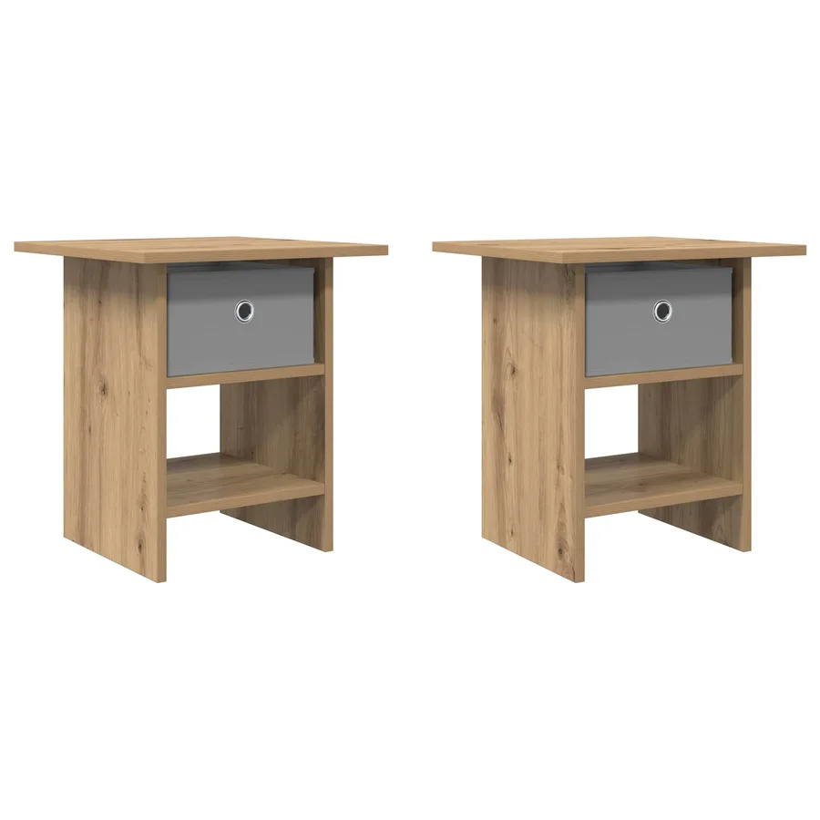 Table de chevet 2 pc Chêne artisanal 41 x 40 x 45 cm - 2