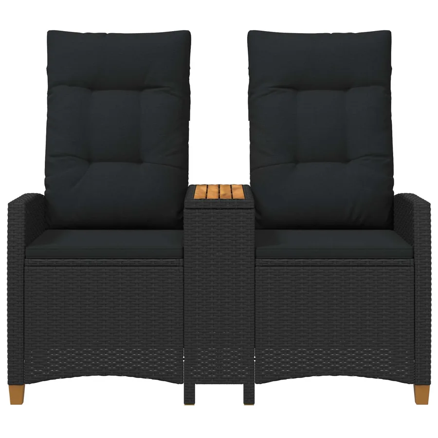 Banc inclinable avec table Noir 126 x 65 x 112 cm polyrotin - 4
