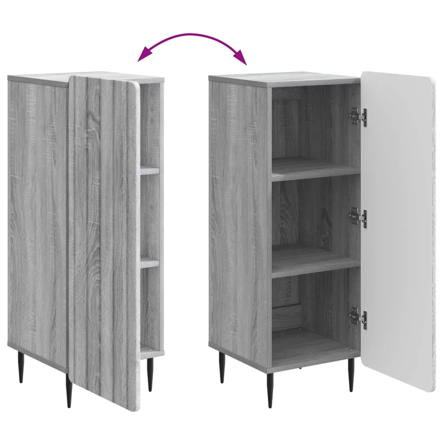 Buffet Sonoma gris 34,5 x 33 x 92 cm Bois d'ingénierie - 11