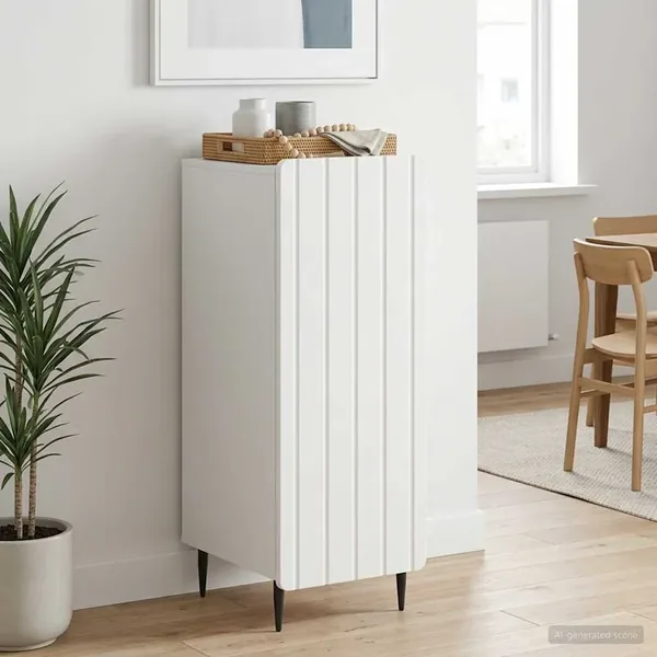 Buffet Blanc 34,5 x 33 x 92 cm Bois d'ingénierie