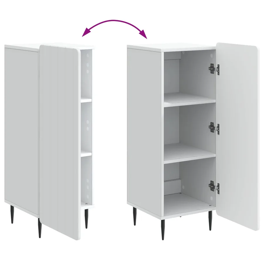 Buffet Blanc 34,5 x 33 x 92 cm Bois d'ingénierie - 11