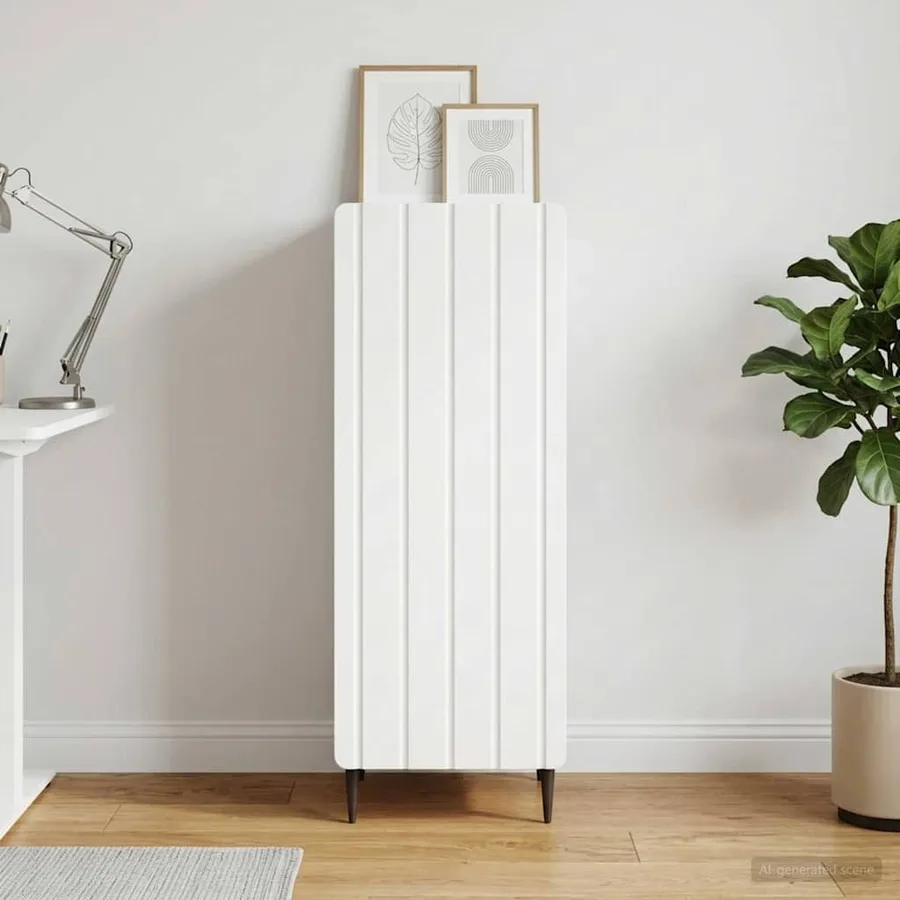 Buffet Blanc 34,5 x 33 x 92 cm Bois d'ingénierie - 4