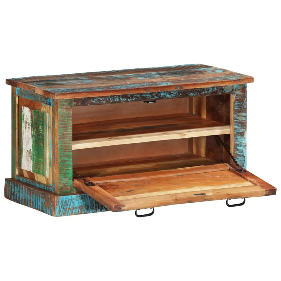 Shoe Storage Bench Reclaimed Wood - 5