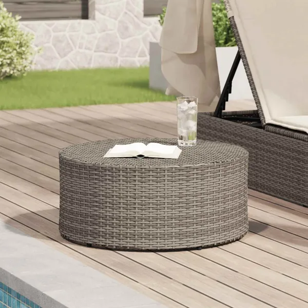 Table Basse d'extérieur Gris Ø 68 x 30 cm polyrotin