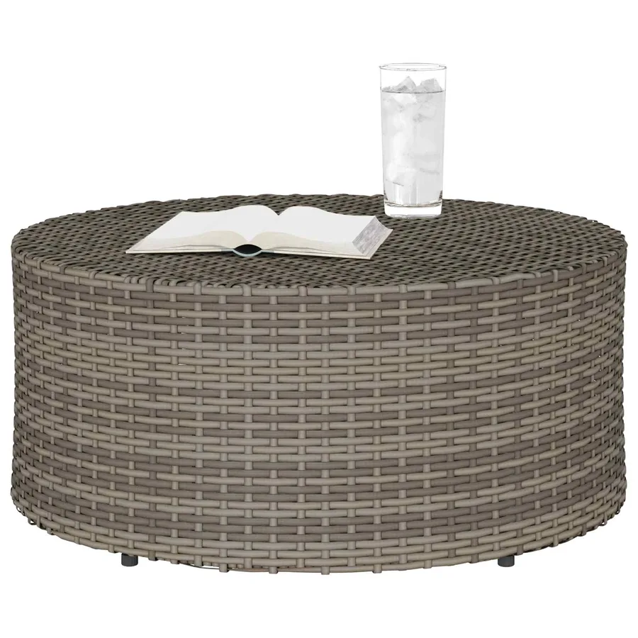 Table Basse d'extérieur Gris Ø 68 x 30 cm polyrotin - 3