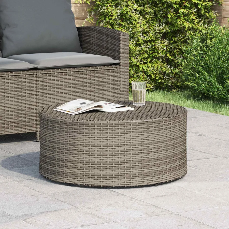 Table Basse d'extérieur Gris Ø 68 x 30 cm polyrotin - 4